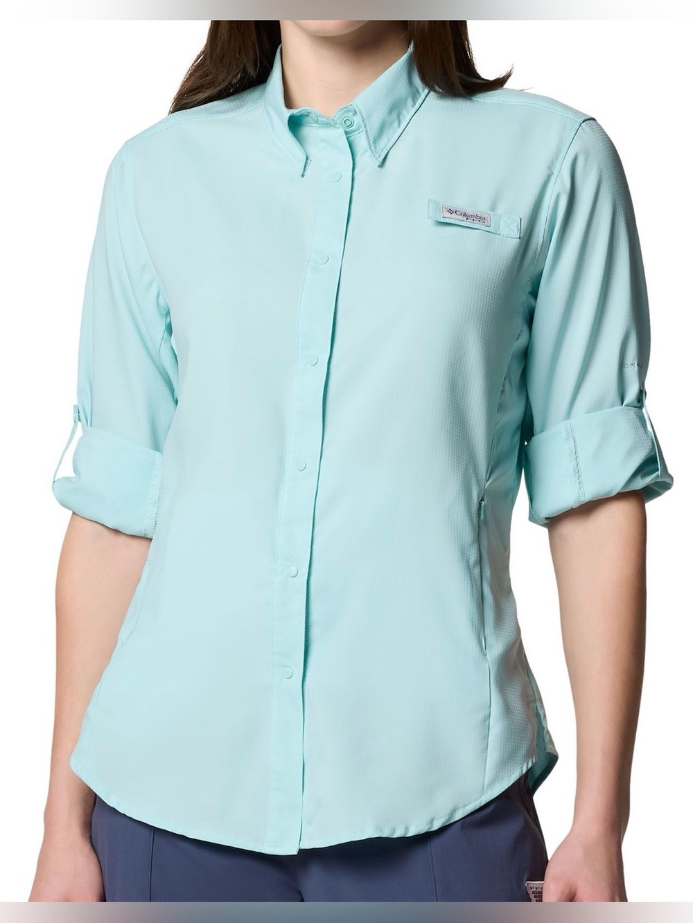 NWT Colombia PFG Light Blue Button Down Long Sleeve Shirt